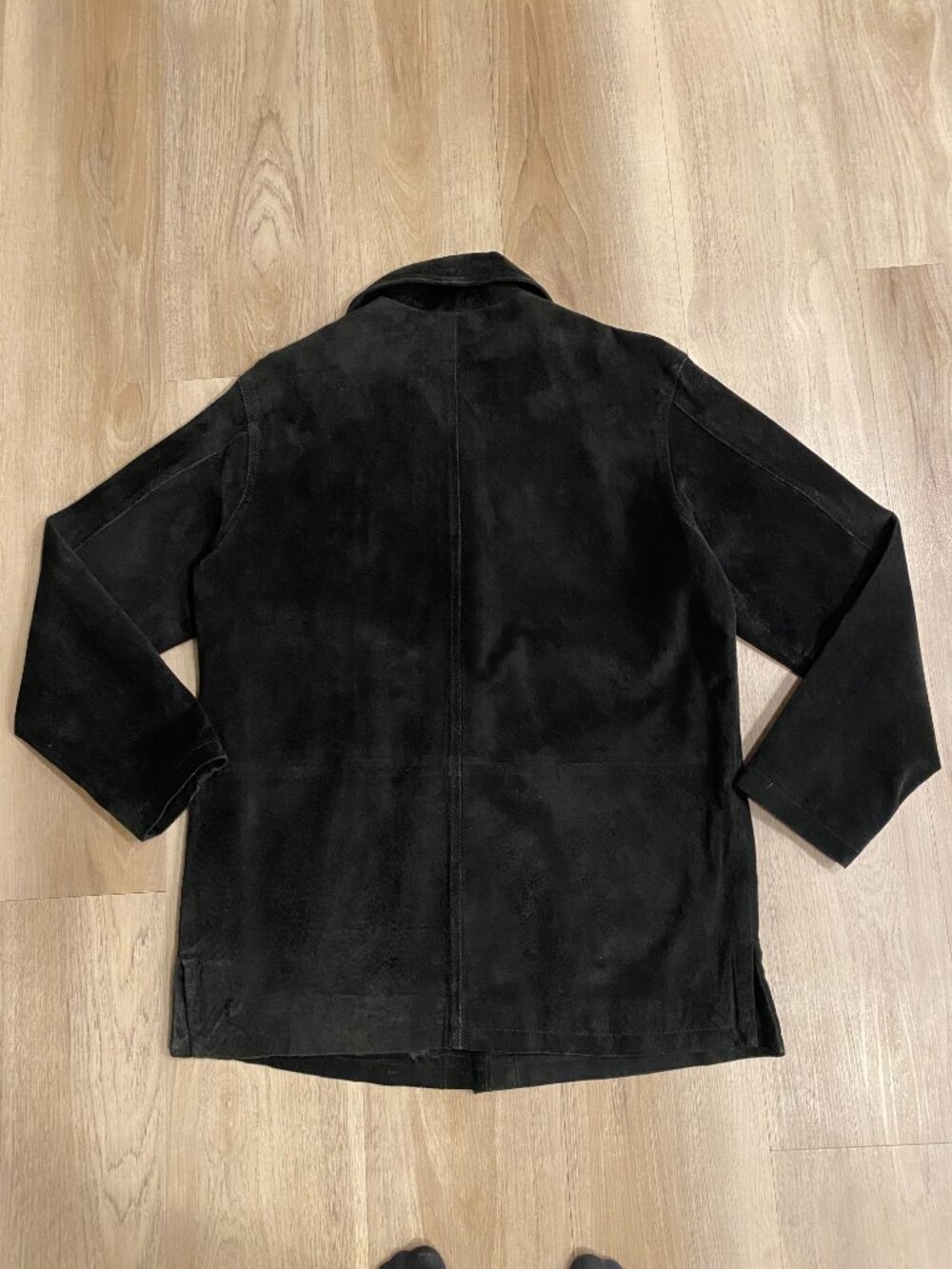 Vintage 90s Black Suede Leather Oversized Jacket Size XS | Fits S-M - Picture 6 of 9